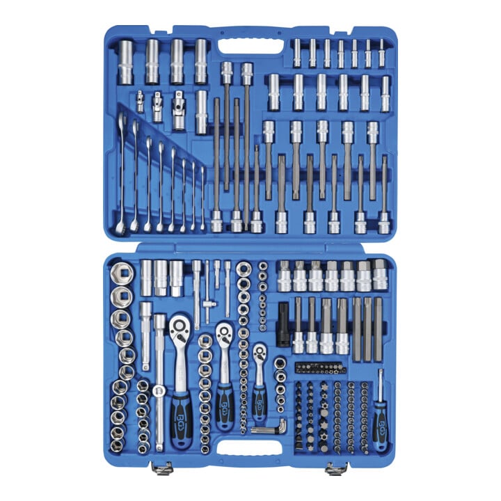 BGS Coffret de Douilles, six pans 6,3 mm (1/4") / 10 mm (3/8") / 12,5 mm (1/2") 214 pièces