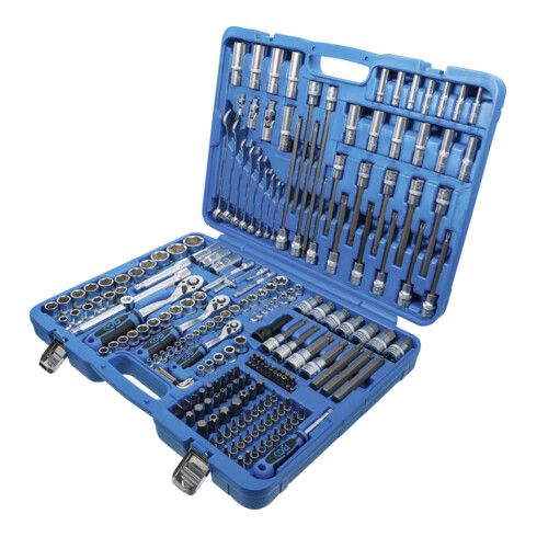 BGS Coffret de Douilles, six pans 6,3 mm (1/4") / 10 mm (3/8") / 12,5 mm (1/2") 214 pièces