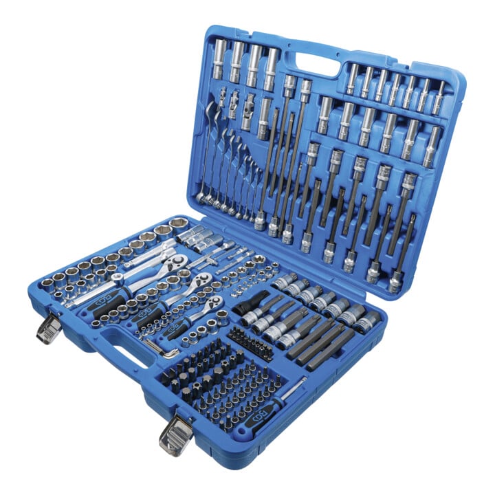 BGS Coffret de Douilles, six pans 6,3 mm (1/4") / 10 mm (3/8") / 12,5 mm (1/2") 214 pièces