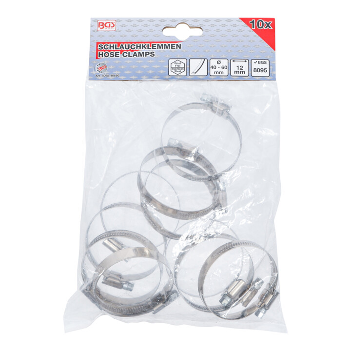 BGS Colliers inoxydable 40 x 60 mm 10 pièces