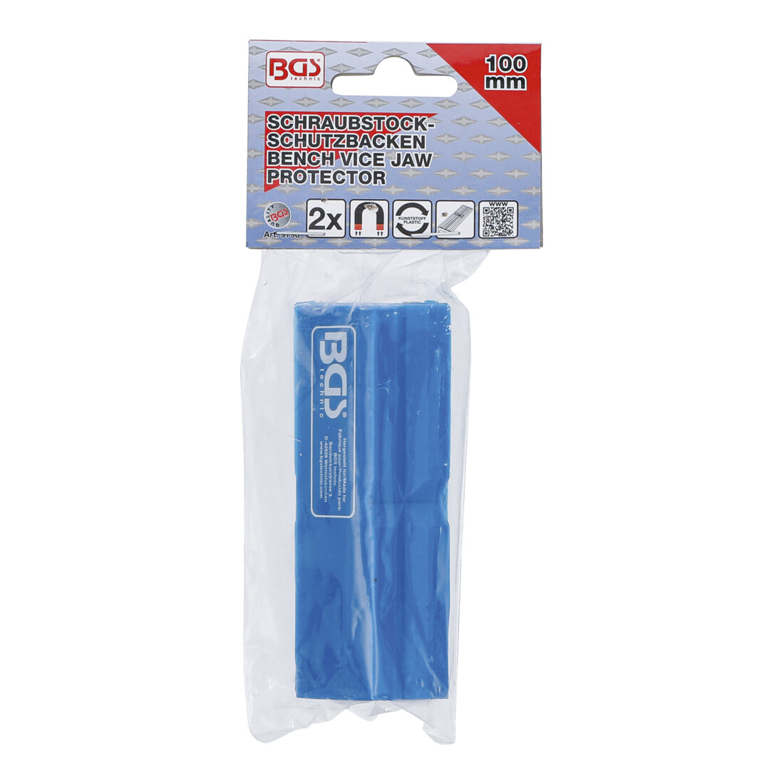 BGS Coppia copriganasce per morsa da banco, plastica, larghezza 100 mm, 2pz.