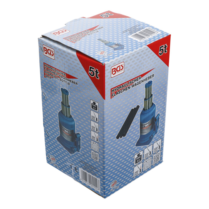BGS Cric hydraulique pour bouteilles avec double piston 5 t