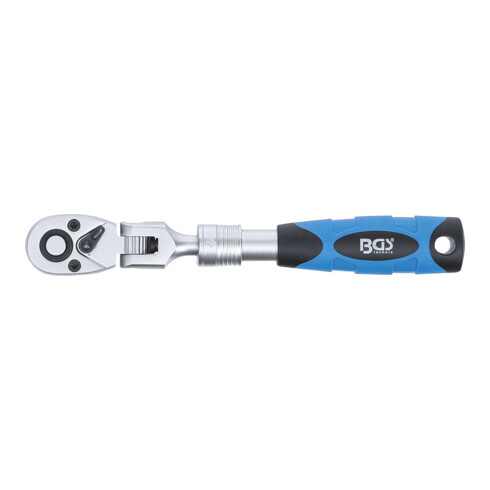 BGS Cricchetto reversibile, estensibile, snodabile, 6,3 mm (1/4"), 175 - 225 mm