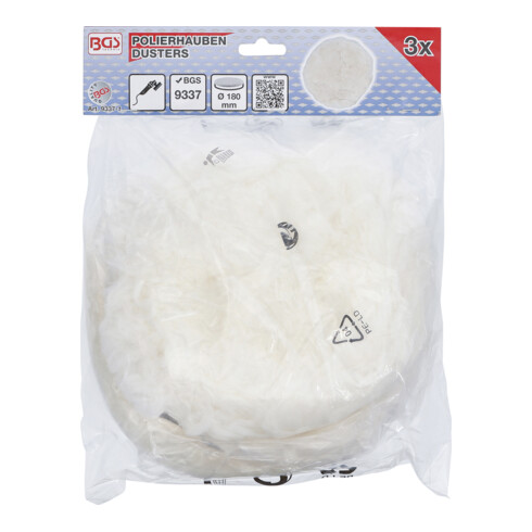 BGS Cuffia di lucidatura Ø180mm, 3pz. per art. 9337
