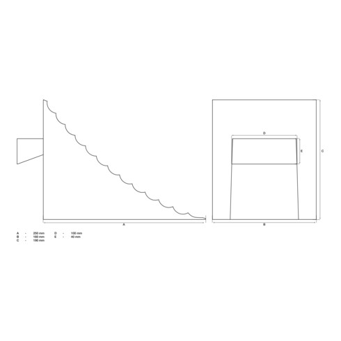 BGS Cuneo di appoggio 250x160x185mm, per autoveicoli/veicoli commerciali