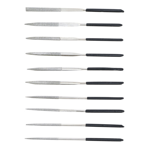 BGS Diamantvijlenset recht 140 x 3 mm, 10 dlg.