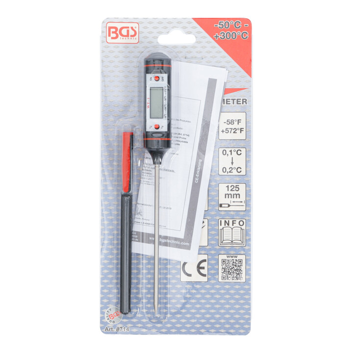 BGS Digital-Thermometer mit Edelstahl-Messsonde 8714