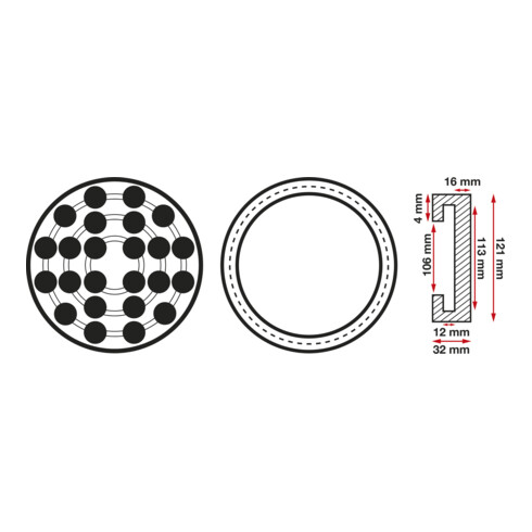 BGS Dischi in gomma, per ponti sollevatori, Ø 120 mm
