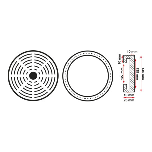 BGS Dischi in gomma, per ponti sollevatori, Ø 150 mm