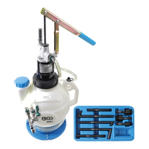 BGS Dispositivo di riempimento dell'olio del cambio con pompa manuale con sistema di ritorno, 8 adattatori, 7 l