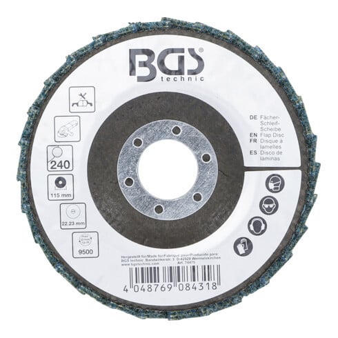 BGS Disque abrasif à lamelles, non-tissé, Ø 115 mm, grain 240