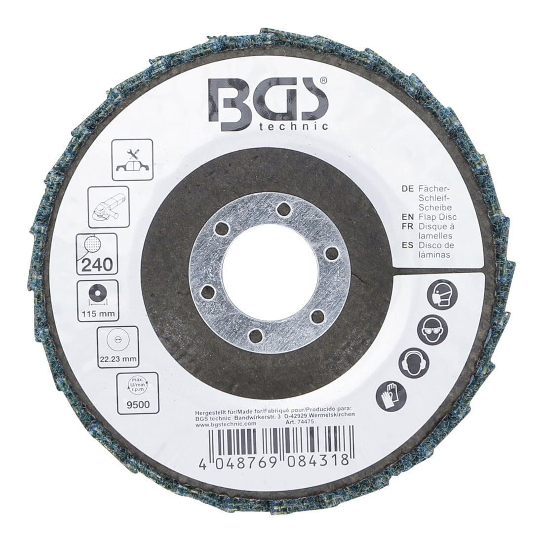 BGS Disque abrasif à lamelles, non-tissé, Ø 115 mm, grain 240