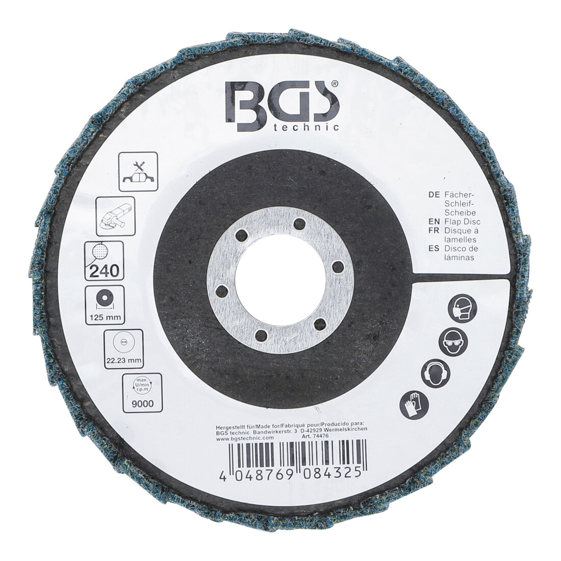BGS Disque abrasif à lamelles, non-tissé, Ø 125 mm, grain 240