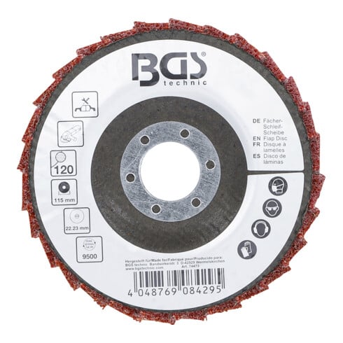 BGS Disque abrasif en éventail, non-tissé, Ø 115 mm, grain 120