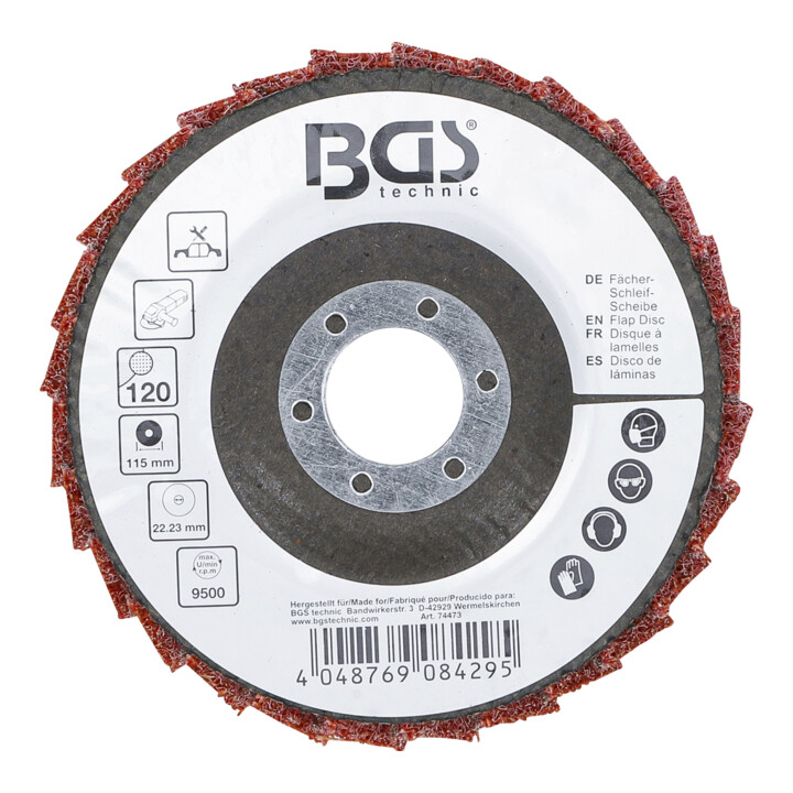 BGS Disque abrasif en éventail, non-tissé, Ø 115 mm, grain 120