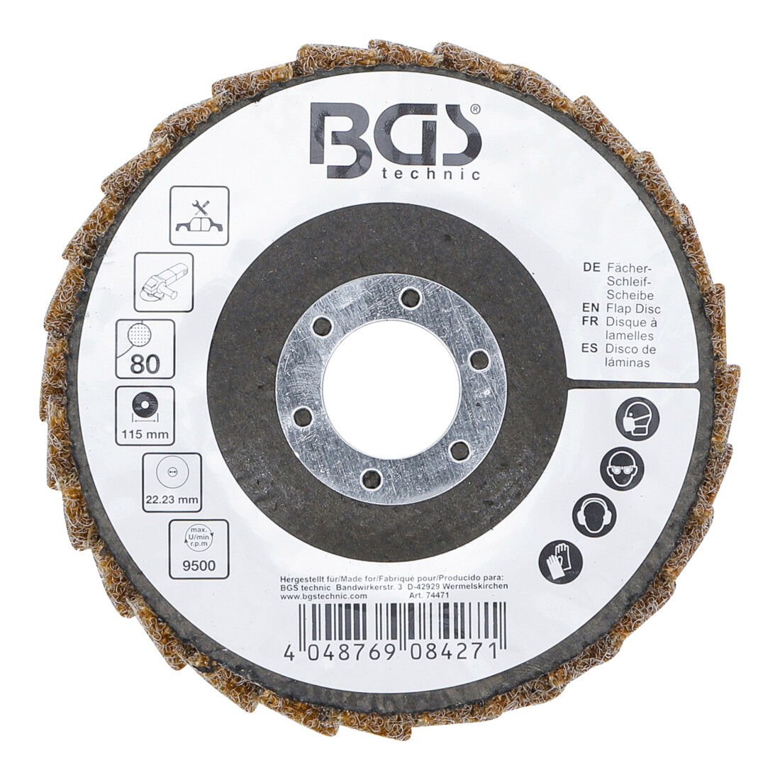 BGS Disque abrasif feuille, non-tissé, Ø 115 mm, grain 80