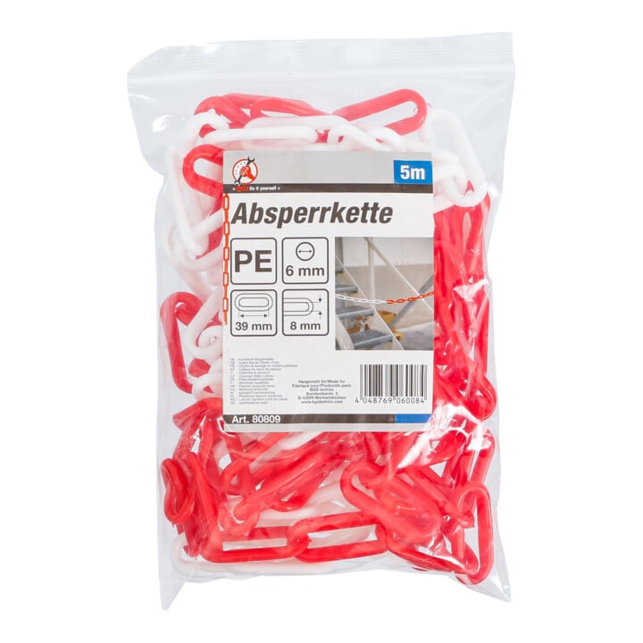 BGS Do it yourself Absperrkette Rot-Weiß Kunststoff 5 m