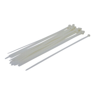BGS Do it yourself Assortimento di fascette per cavi, bianco, 8,0x400mm, 30pz.
