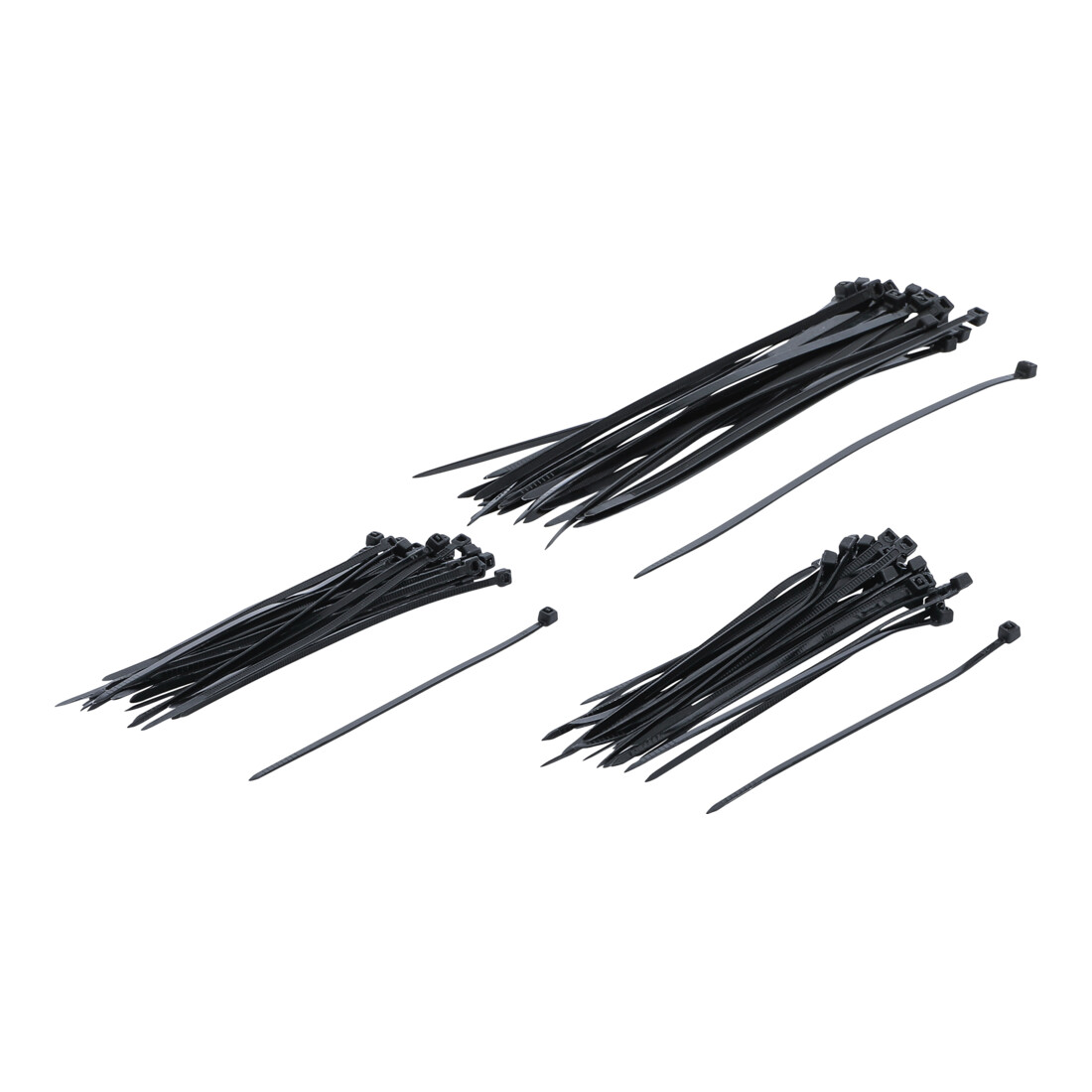 BGS Do it yourself Assortimento di fascette per cavi, nero, 100-200mm, 75pz.