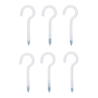 BGS Do it yourself Assortimento di ganci a vite, bianco plastificato 60mm, 6pz.