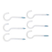 BGS Do it yourself Assortimento di ganci a vite, bianco plastificato 60mm, 6pz.-4