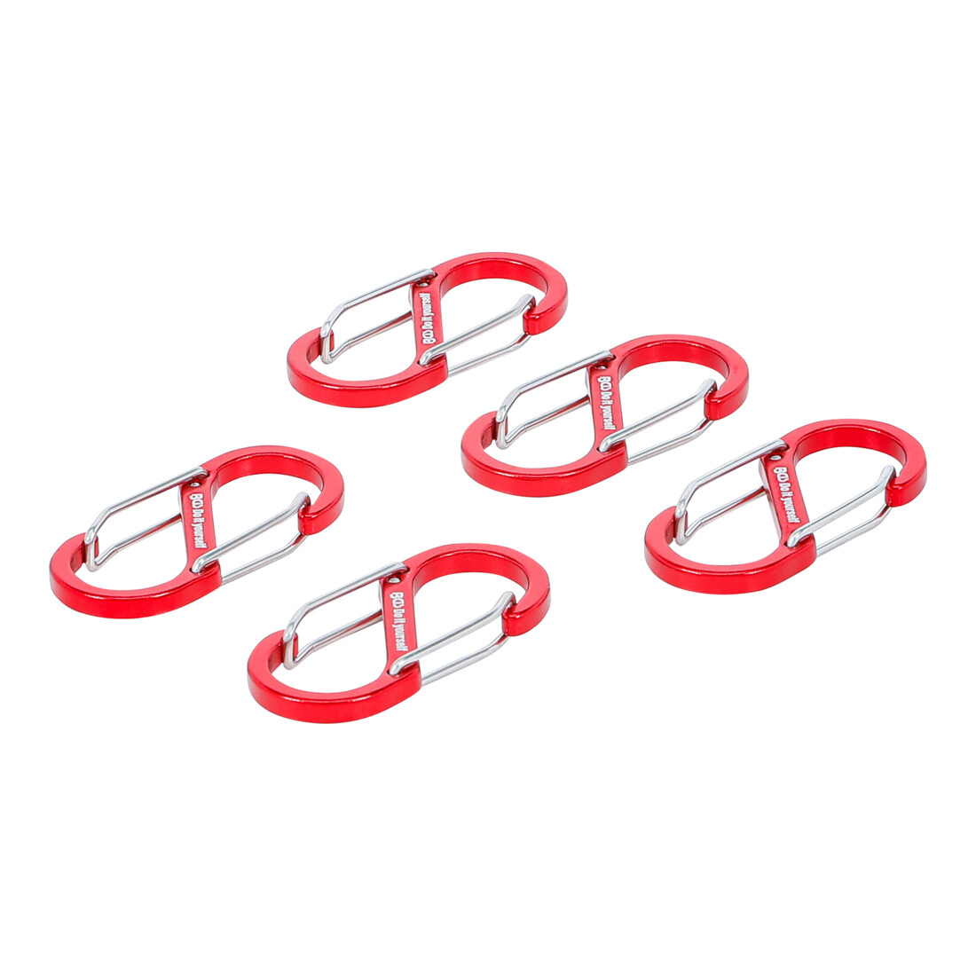 BGS Do it yourself Assortimento moschettoni con doppia apertura, alluminio, 5pz.