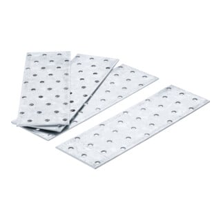 BGS Do it yourself Assortimento piastre forate in acciaio, 200 x 60 x 2mm, 4pz.