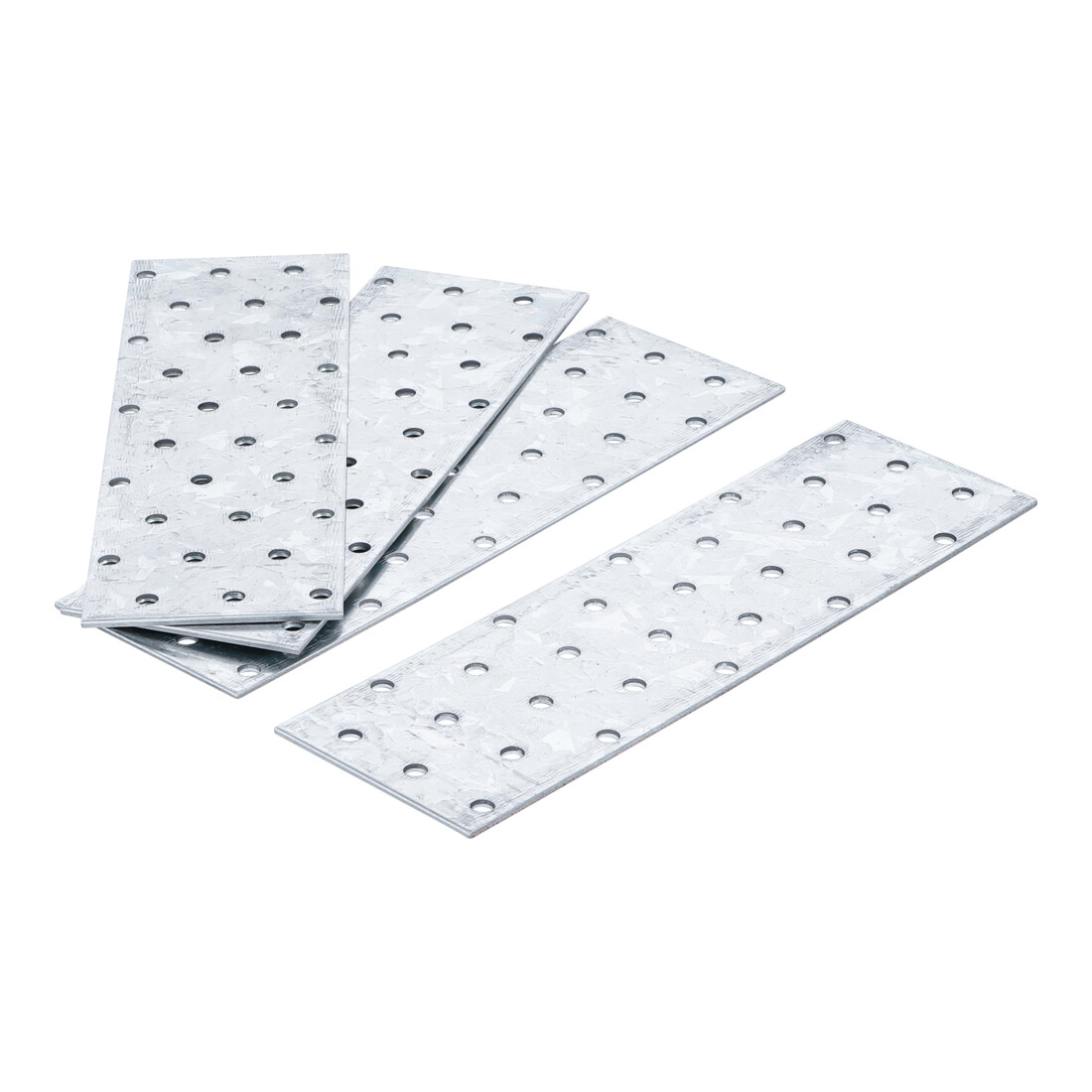 BGS Do it yourself Assortimento piastre forate in acciaio, 200 x 60 x 2mm, 4pz.