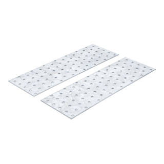 BGS Do it yourself Assortimento piastre forate in acciaio, 300 x 100 x 2mm, 2pz.