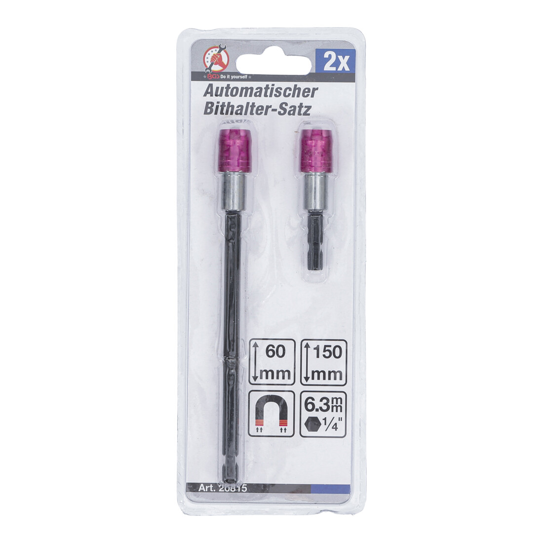 BGS Do it yourself Automatischer Bithalter-Satz Abtrieb Innensechskant 6,3 mm (1/4") 60 / 150 mm 2-tlg.