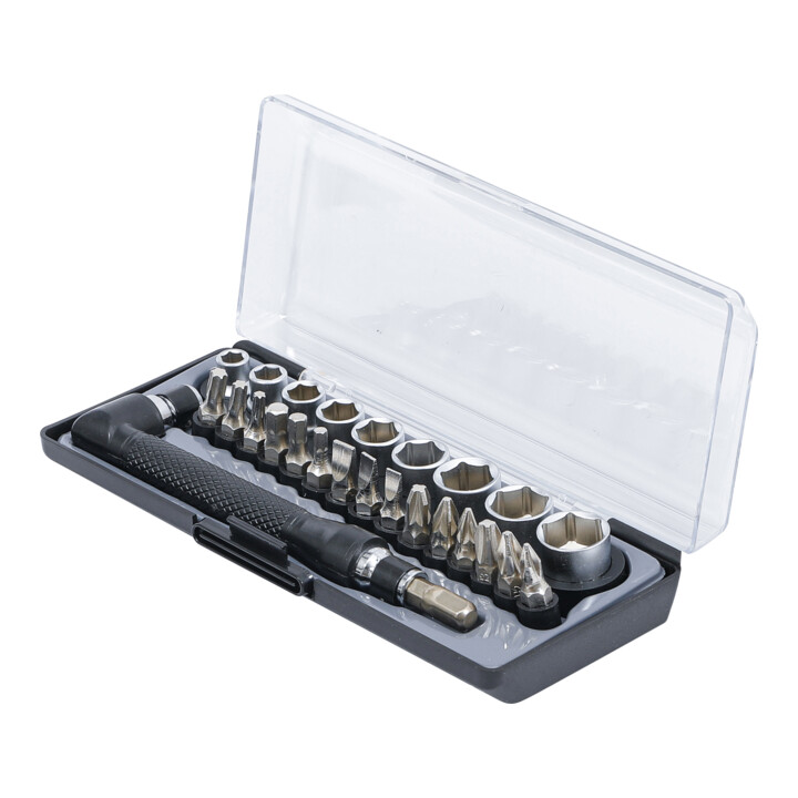 BGS Do it yourself bit- en dopsleutel/hoekschroevendraaierset drive 6,3 mm 26 dlg.