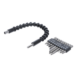 BGS Do it yourself Bit-Satz mit flexibler Welle 20804, Antrieb Außensechskant 6,3 mm (1/4"), 11-tlg.