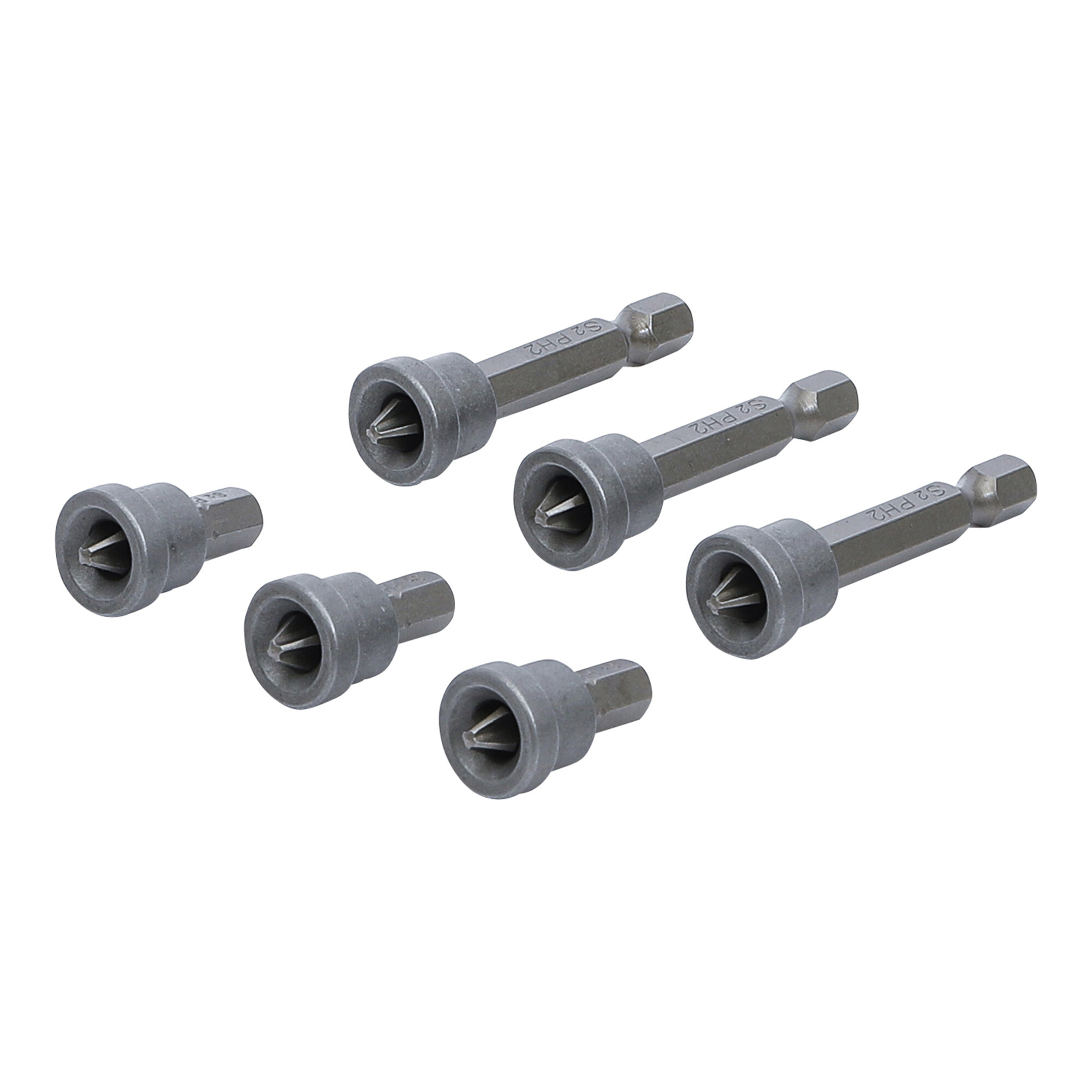 BGS Do it yourself Bit-Satz mit Tiefenstopp für Gipskartonplatten Antrieb Außensechskant 6,3 mm (1/4 Zoll) Kreuzschlitz PH2 6 teilig