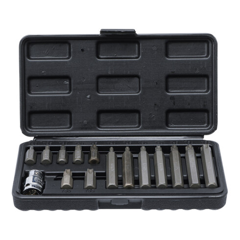 BGS Do it yourself bit set aandrijving buitenzeskant 10 mm T-profiel (voor Torx) 15 dlg.