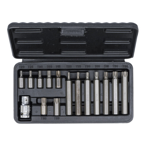 BGS Do it yourself bit set aandrijving buitenzeskant 10 mm T-profiel (voor Torx) 15 dlg.