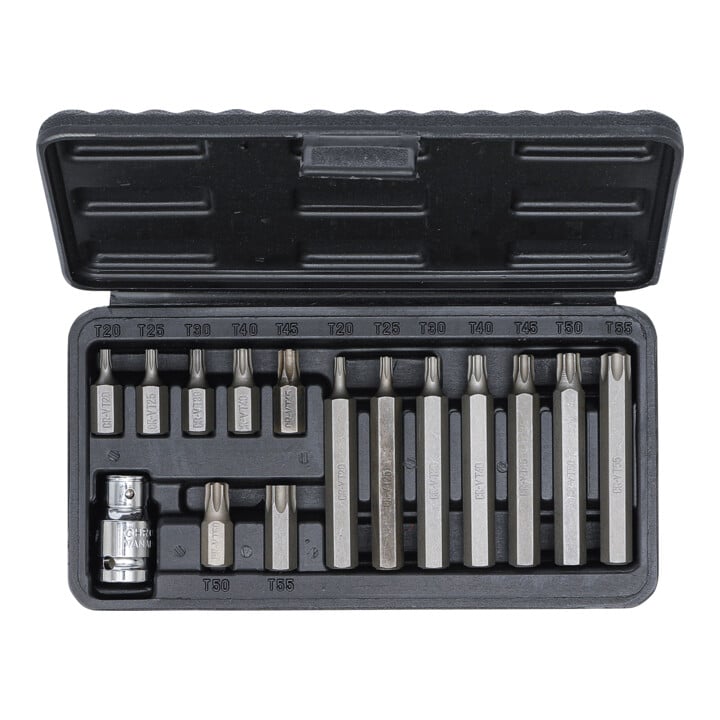 BGS Do it yourself bit set aandrijving buitenzeskant 10 mm T-profiel (voor TX) 15 dlg.