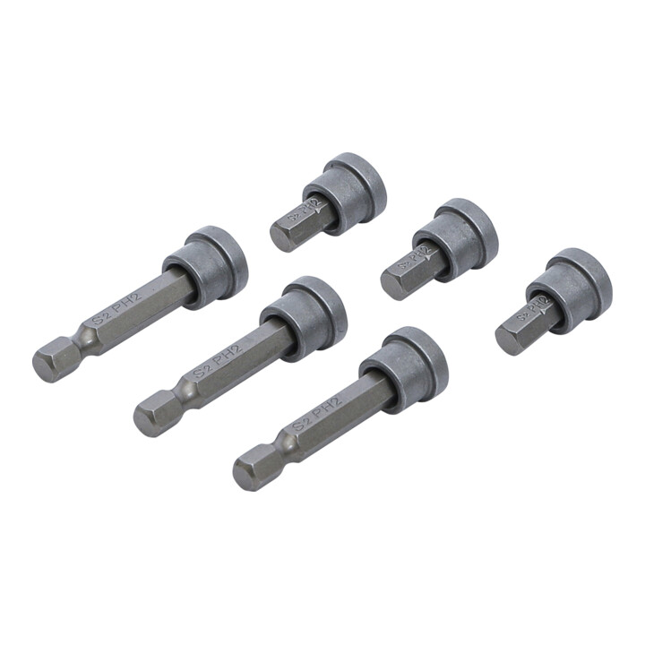 BGS Do it yourself bit set met diepteaanslag voor gipsplaten Aandrijving buitenzeskant 6,3 mm (1/4 inch) kruisgleuf PH2 6 delig