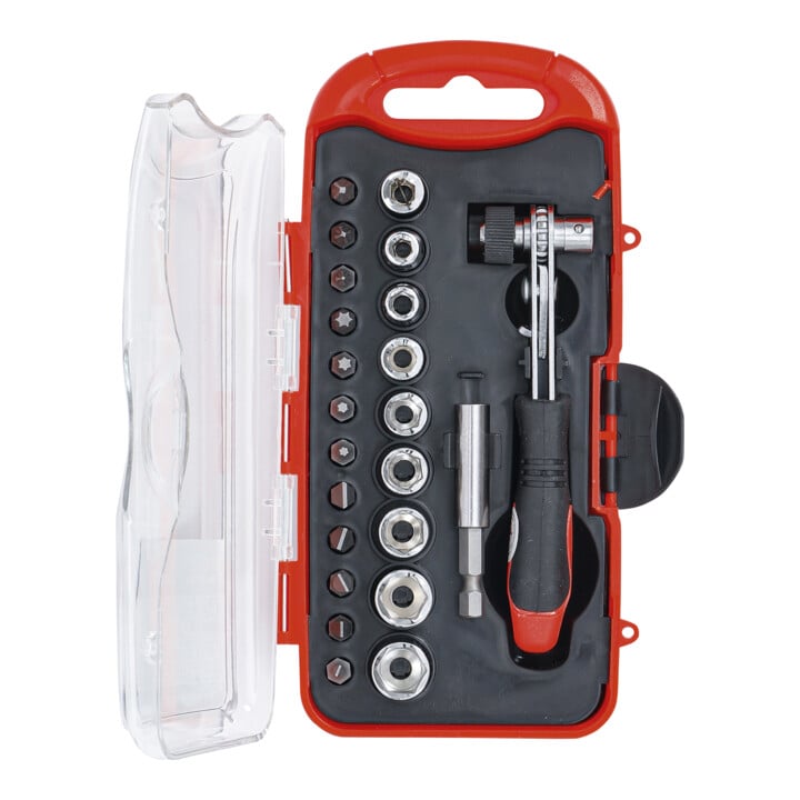 BGS Do it yourself Bit-/Steckschlüssel-Einsatz-Satz mit Bit-Knarre 23 teilig
