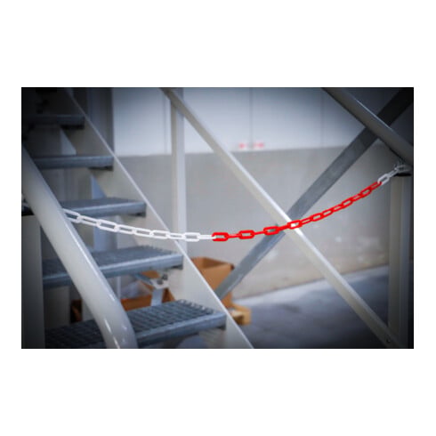 BGS Do it yourself Catena barriera in plastica, bianco-rossa, 5m