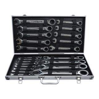 BGS Do it yourself Chiavi a forchetta con cricchetto ad anello, apertura 6-32mm, 22pz.