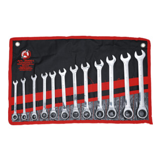 BGS Do it yourself Chiavi a forchetta con cricchetto ad anello, apertura 8-19mm 1,5 kg, 12pz.