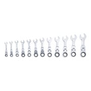 BGS Do it yourself Chiavi a forchetta con cricchetto ad anello, extra corte, apertura 8-19mm, 12pz.-4