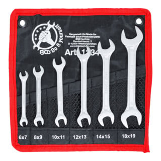 BGS Do it yourself Chiavi a forchetta doppia, apertura 6x7-18x19mm, 6pz.