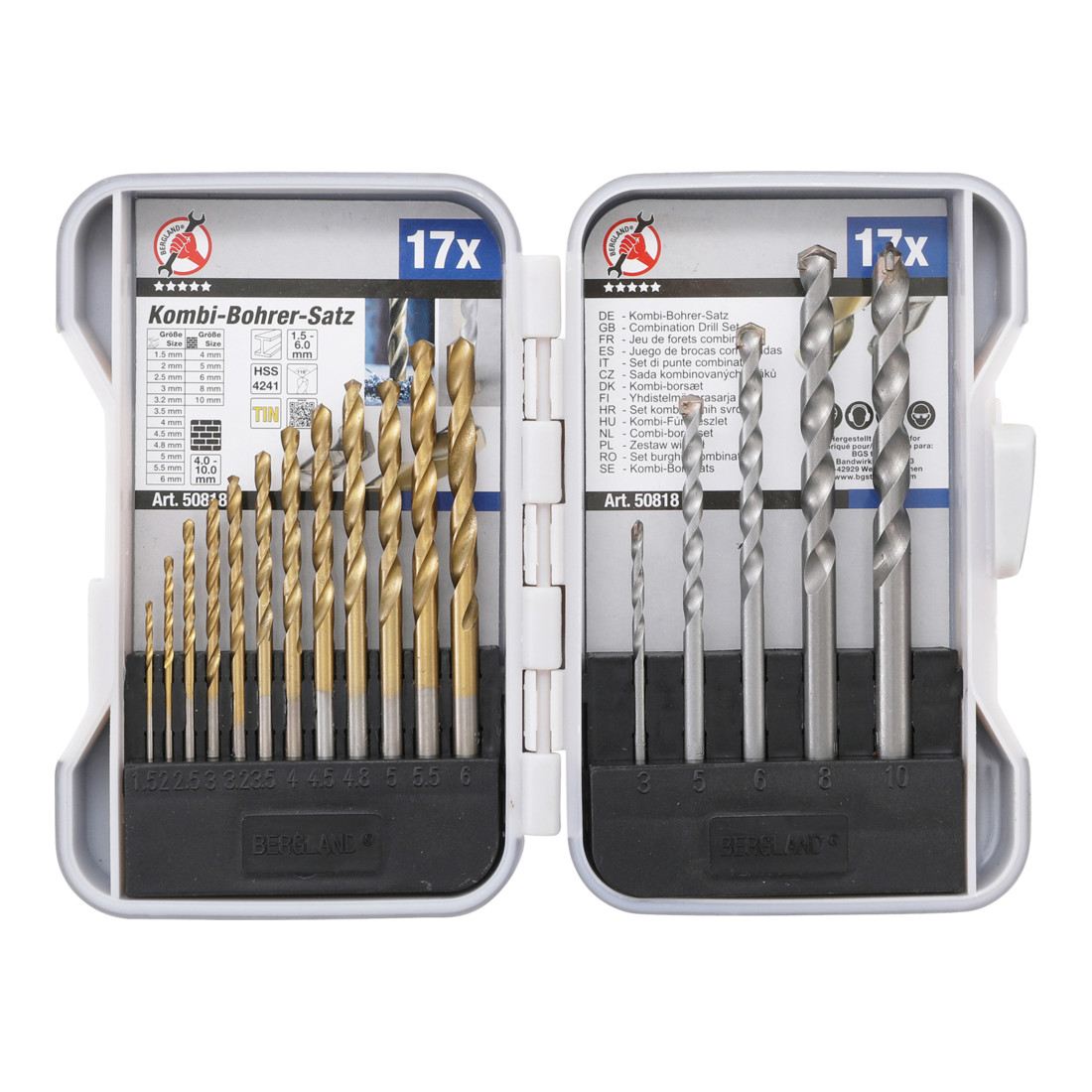 BGS Do it yourself combi boren set 1,5 - 10 mm 17 delig