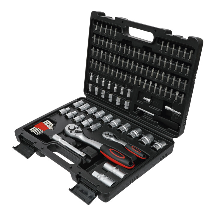 BGS Do it yourself doppenset asprofiel aandrijving 6,3 mm (1/4 inch) / 12,5 mm (1/2 inch) 115 delig