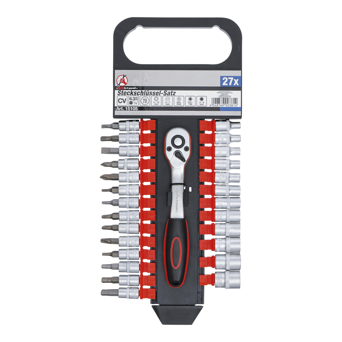 BGS Do it yourself doppenset drive 6,3 mm SW 4 - 13 mm 27 dlg.