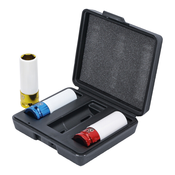 BGS Do it yourself dopsleutelset aandrijving binnenvierkant 12,5 mm SW 17 - 19 - 21 mm 3-delig.