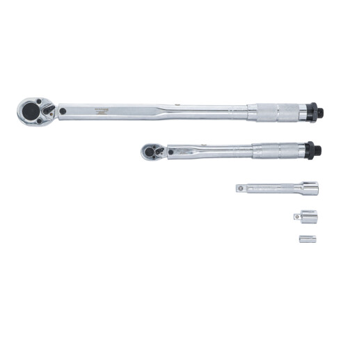 BGS Do it yourself Drehmomentschlüssel-Satz Abtrieb Außenvierkant 6,3 mm (1/4") 5 - 25 Nm, 12,5 mm (1/2") 28 - 210 Nm 5-tlg.