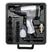 BGS Do it yourself Druckluft-Schlagschrauber mit Werkzeugsatz 12,5 mm 312 Nm 16-tlg.