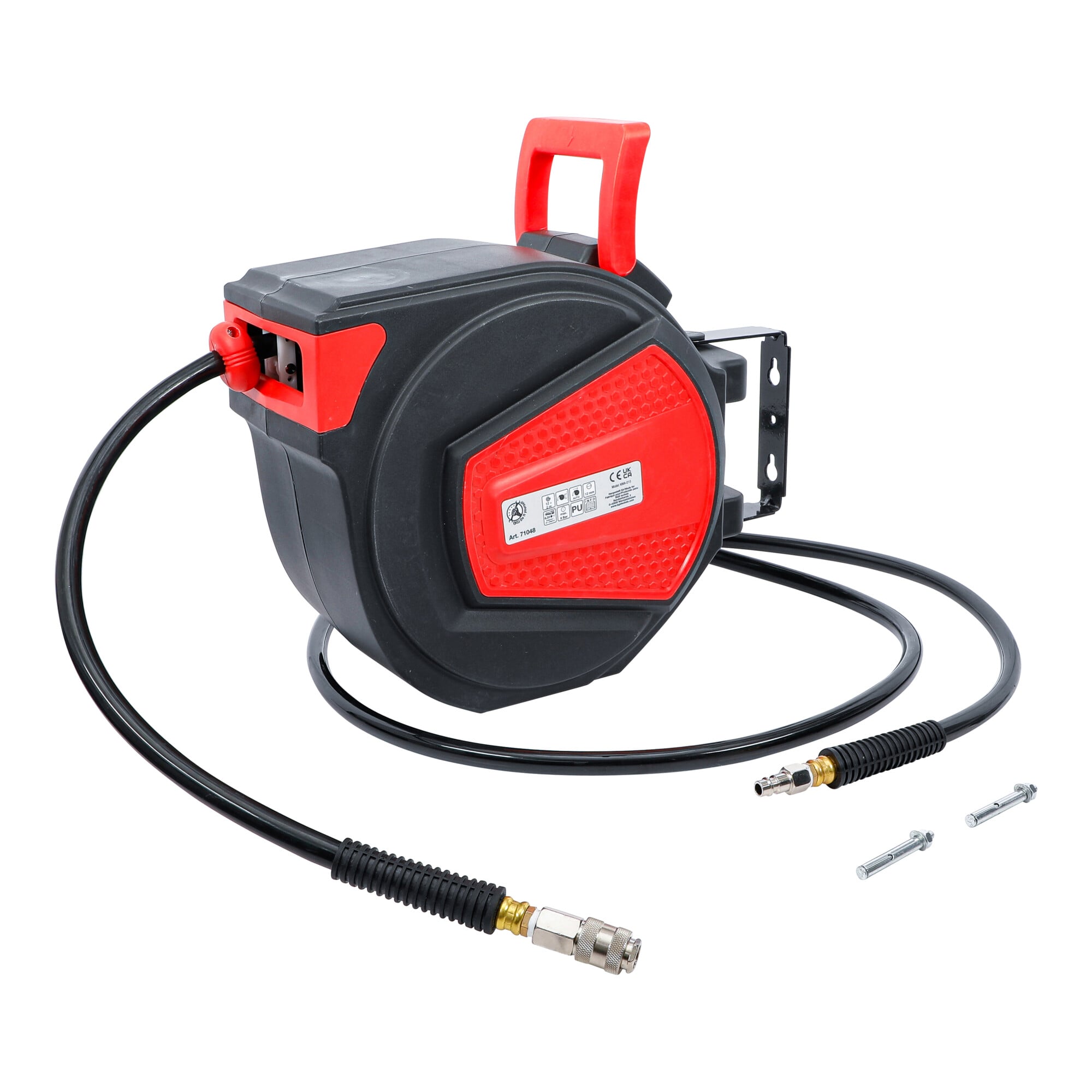 BGS Do it yourself Druckluftschlauch mit Aufroller 71048, automatisch, 12 m + 2 m